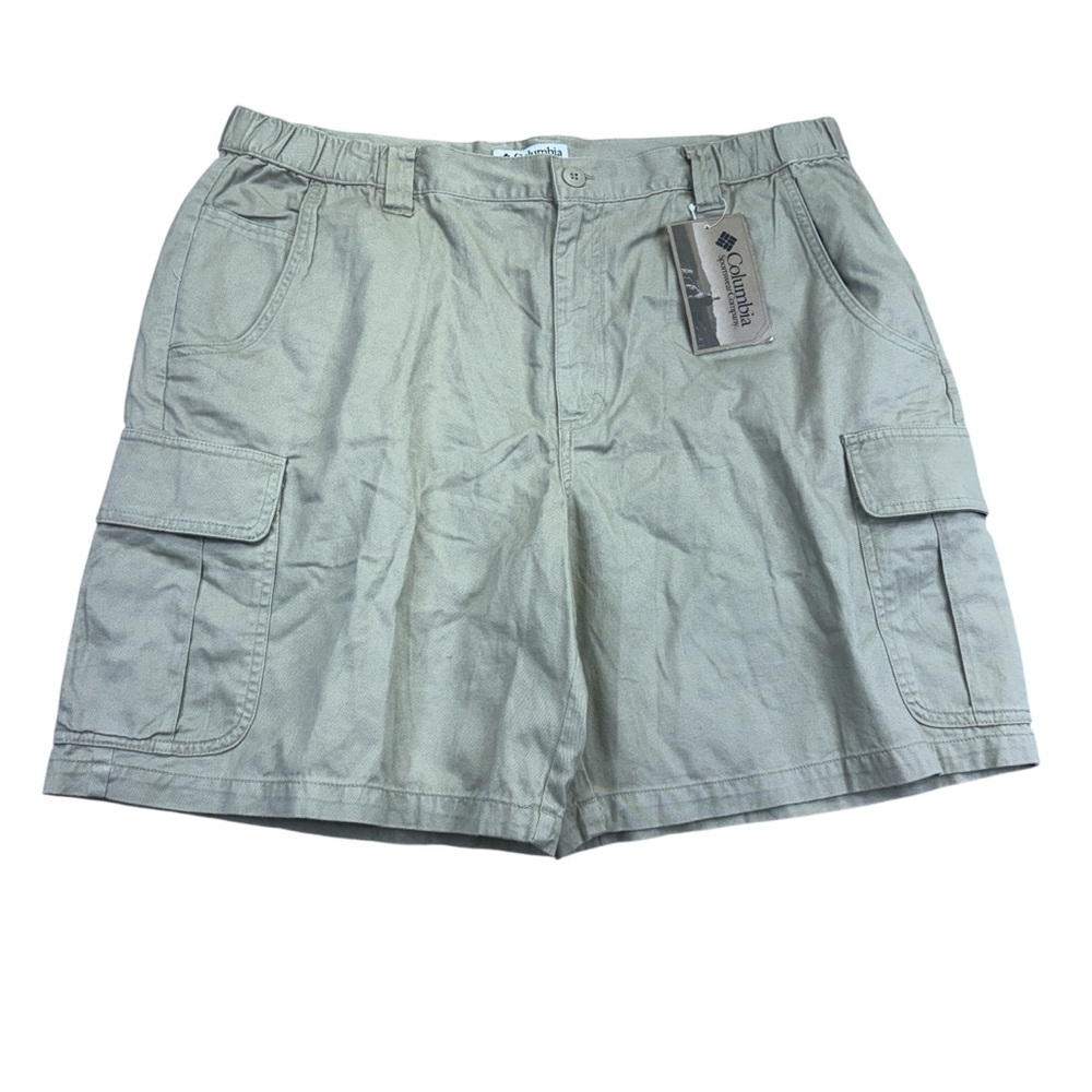 NEW Columbia Elkhorn II Khaki Utility Cargo Shorts Mens size 38 Beige Flat Front - Picture 1 of 15